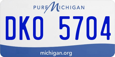 MI license plate DKO5704