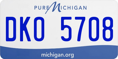 MI license plate DKO5708