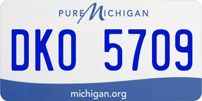 MI license plate DKO5709