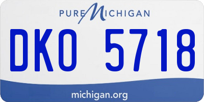 MI license plate DKO5718