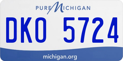 MI license plate DKO5724