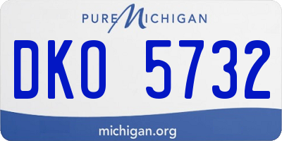 MI license plate DKO5732