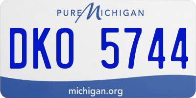 MI license plate DKO5744