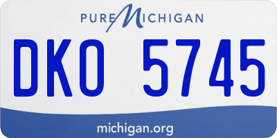 MI license plate DKO5745