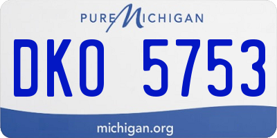 MI license plate DKO5753