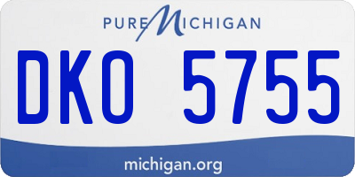 MI license plate DKO5755