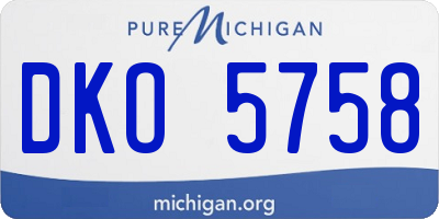 MI license plate DKO5758