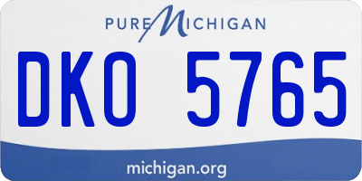 MI license plate DKO5765