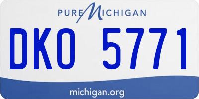 MI license plate DKO5771