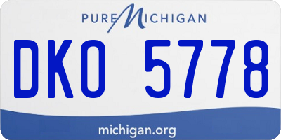 MI license plate DKO5778