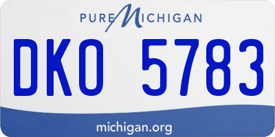 MI license plate DKO5783