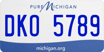 MI license plate DKO5789