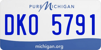 MI license plate DKO5791