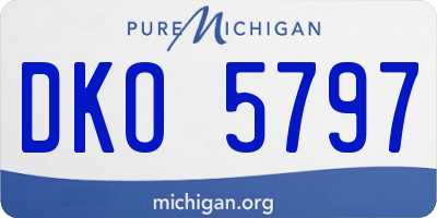 MI license plate DKO5797