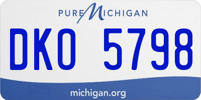 MI license plate DKO5798