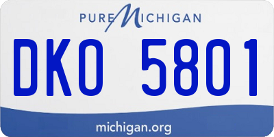 MI license plate DKO5801