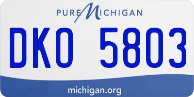 MI license plate DKO5803