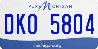 MI license plate DKO5804