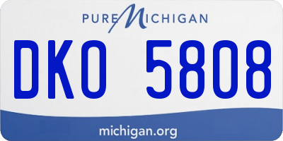 MI license plate DKO5808