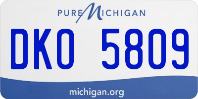 MI license plate DKO5809