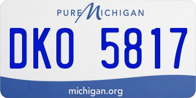 MI license plate DKO5817