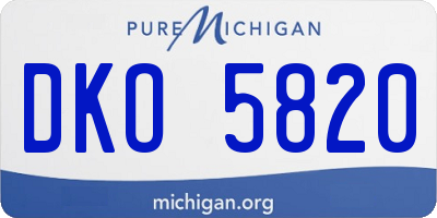MI license plate DKO5820