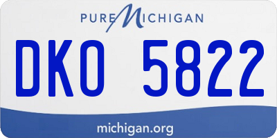 MI license plate DKO5822