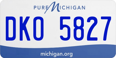 MI license plate DKO5827