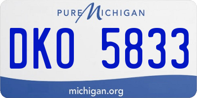 MI license plate DKO5833