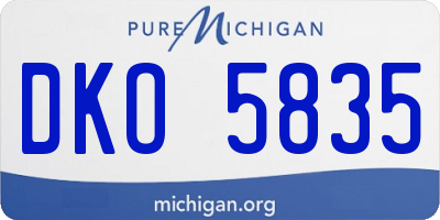 MI license plate DKO5835