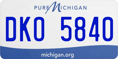 MI license plate DKO5840