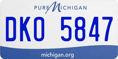 MI license plate DKO5847