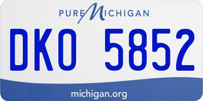 MI license plate DKO5852