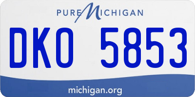 MI license plate DKO5853