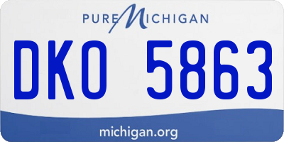 MI license plate DKO5863