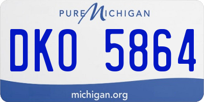MI license plate DKO5864