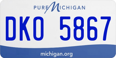 MI license plate DKO5867