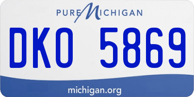 MI license plate DKO5869