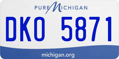 MI license plate DKO5871