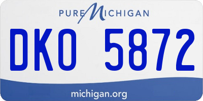 MI license plate DKO5872