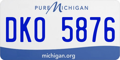 MI license plate DKO5876