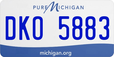 MI license plate DKO5883