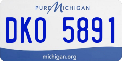 MI license plate DKO5891