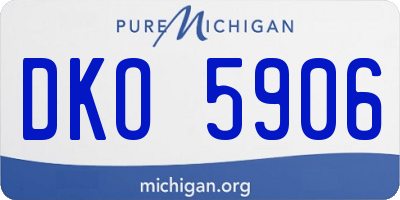 MI license plate DKO5906