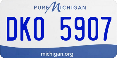 MI license plate DKO5907