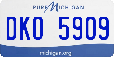 MI license plate DKO5909