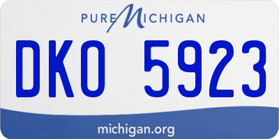 MI license plate DKO5923