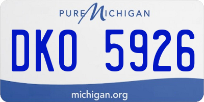 MI license plate DKO5926