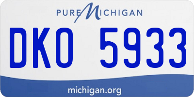 MI license plate DKO5933