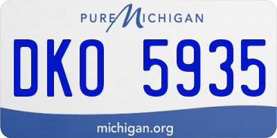 MI license plate DKO5935